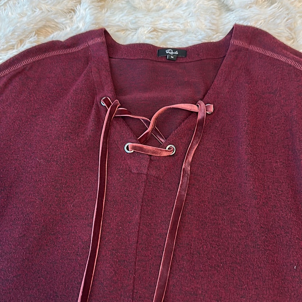 Rails pullover top with velvet shoelace tie super soft size MD